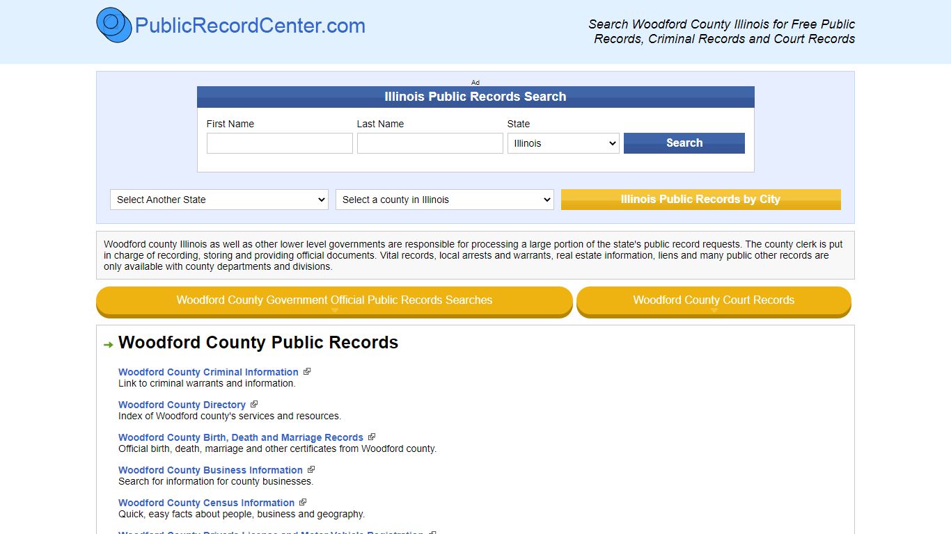 Woodford County Illinois Free Public Records - Court ...